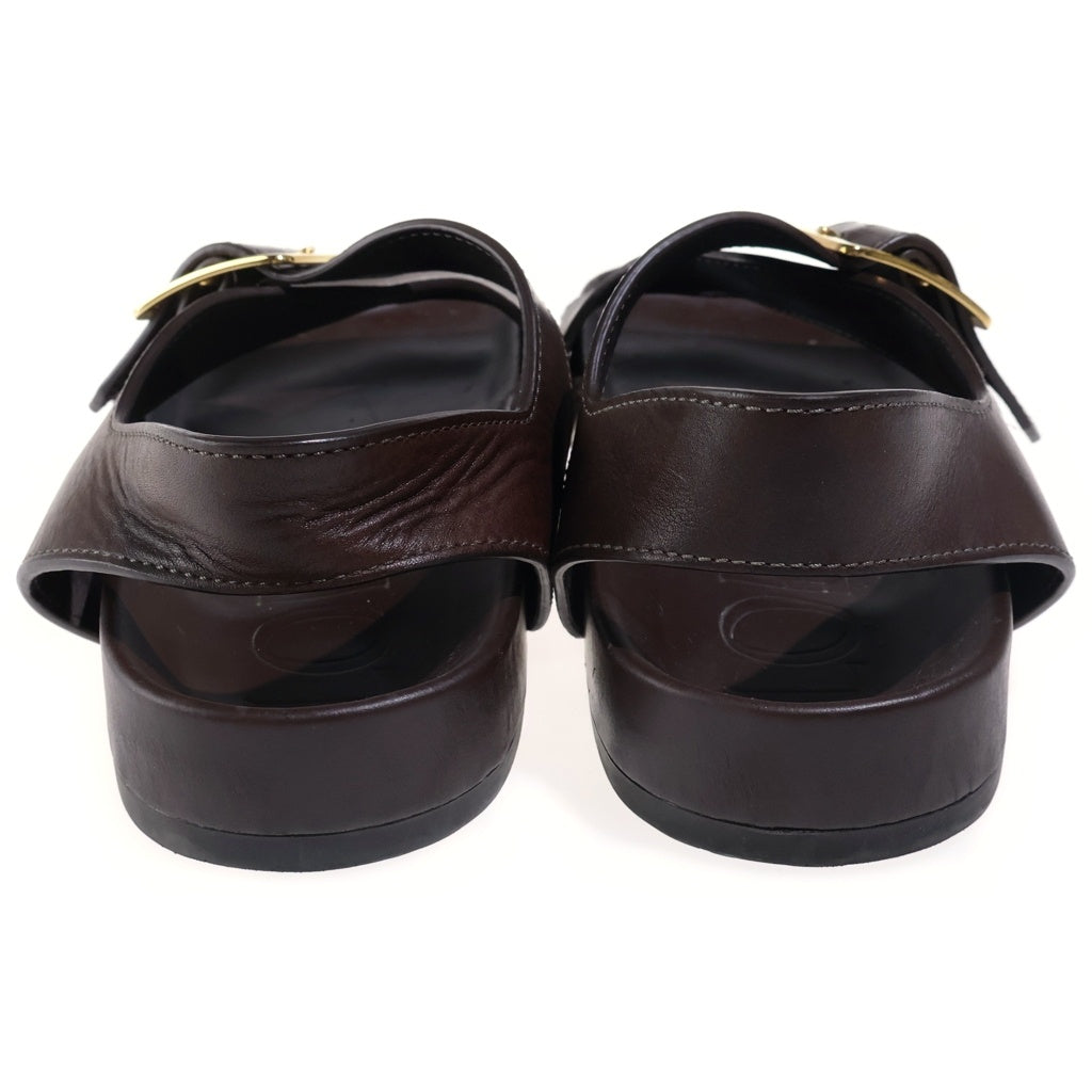 LOEWE(ロエベ) EASE SANDAL BUCKLE イーズバックル レザーサンダル ブラウン MLSS465X01