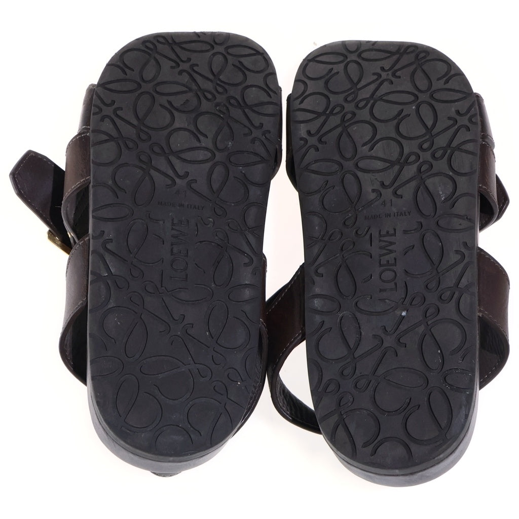 LOEWE(ロエベ) EASE SANDAL BUCKLE イーズバックル レザーサンダル ブラウン MLSS465X01