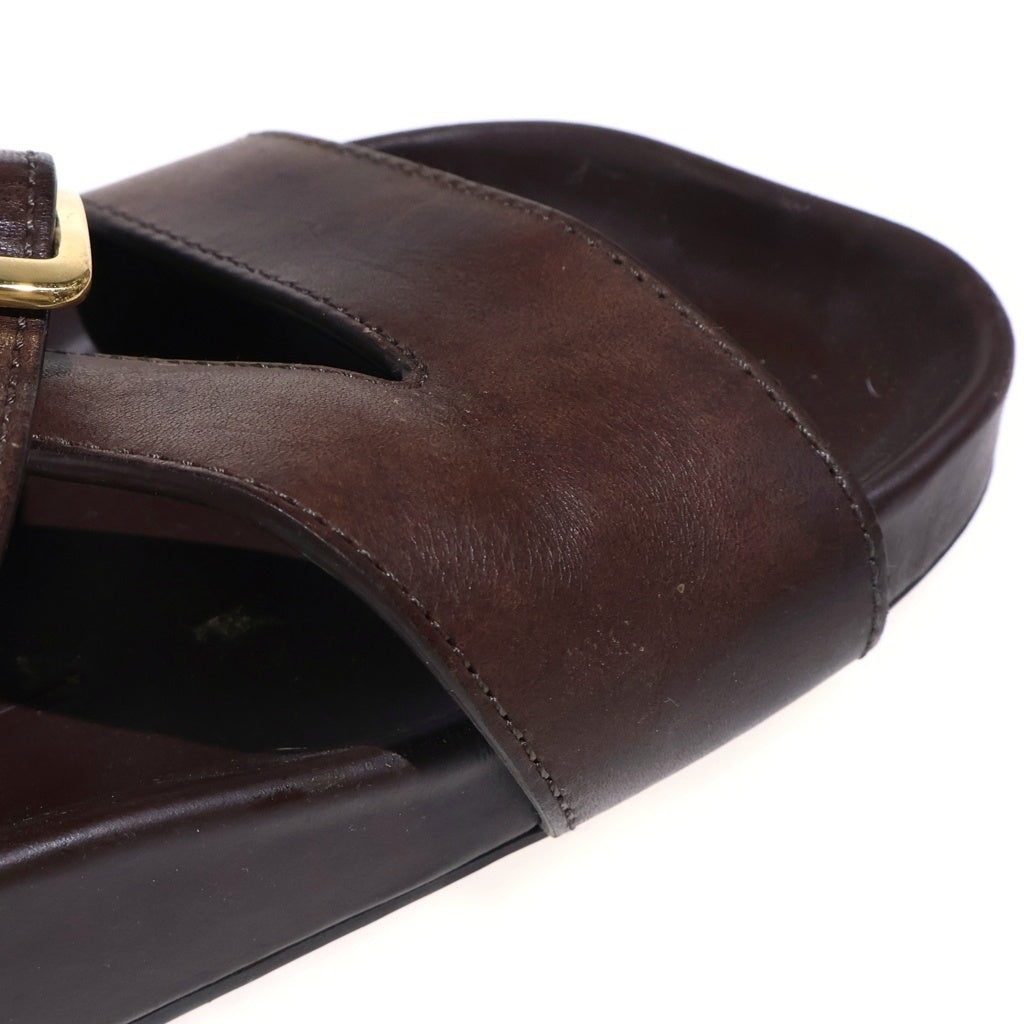 LOEWE(ロエベ) EASE SANDAL BUCKLE イーズバックル レザーサンダル ブラウン MLSS465X01
