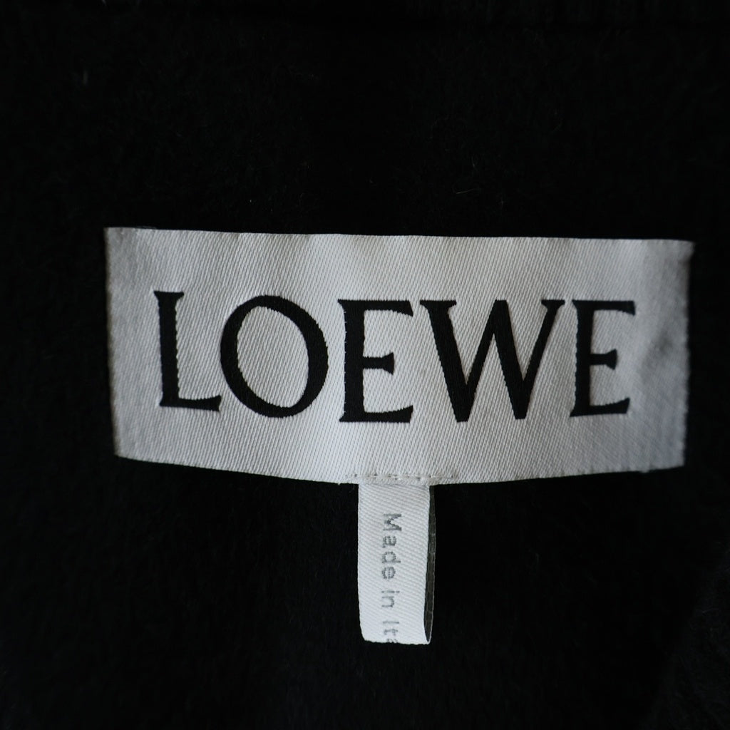 LOEWE(ロエベ) ANAGRAM PACTH WOOL PEA COAT アナグラムレザーパッチ ウール ピーコート ブラック H526Y01WCI