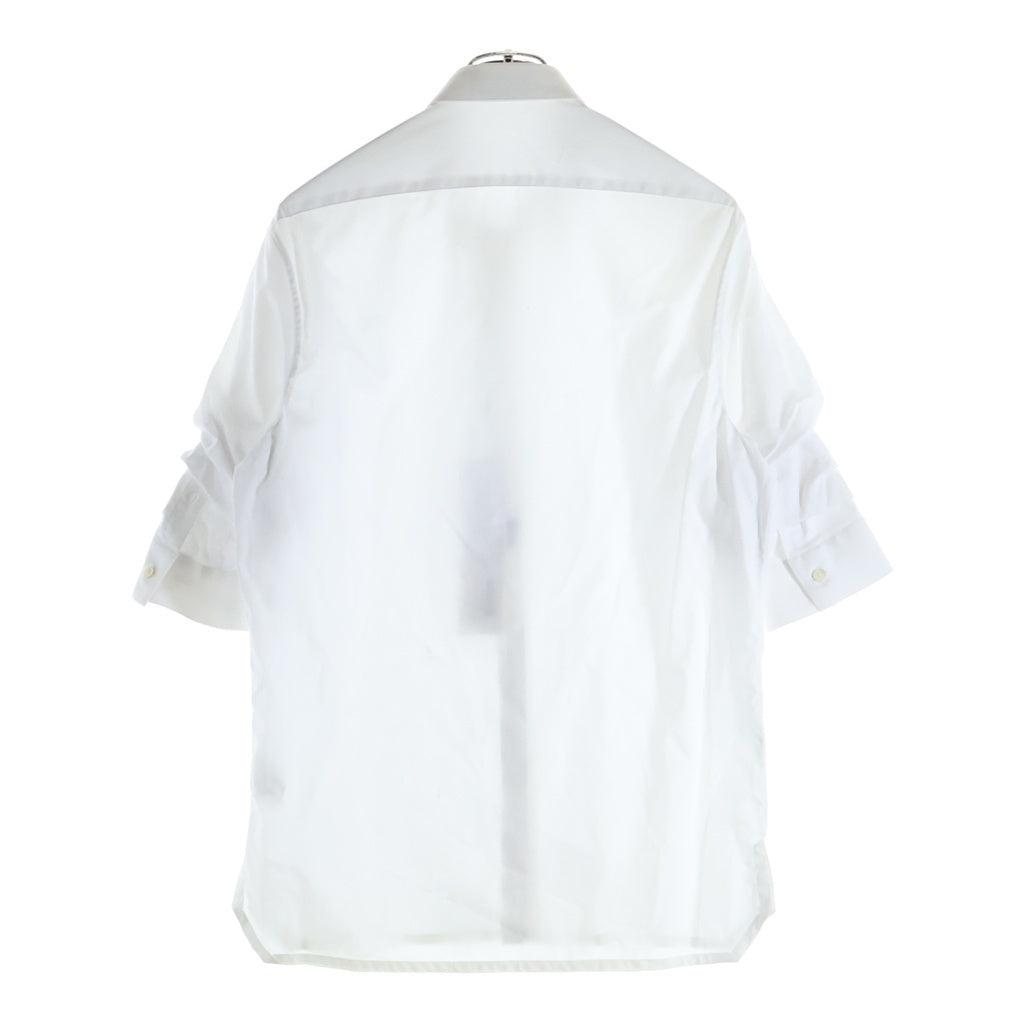 KRIS VAN ASSCHE(クリス ヴァン アッシュ) SHIRT W/PULLED-UP SLEEVES 長袖ボタンシャツ ホワイト 000SH105P