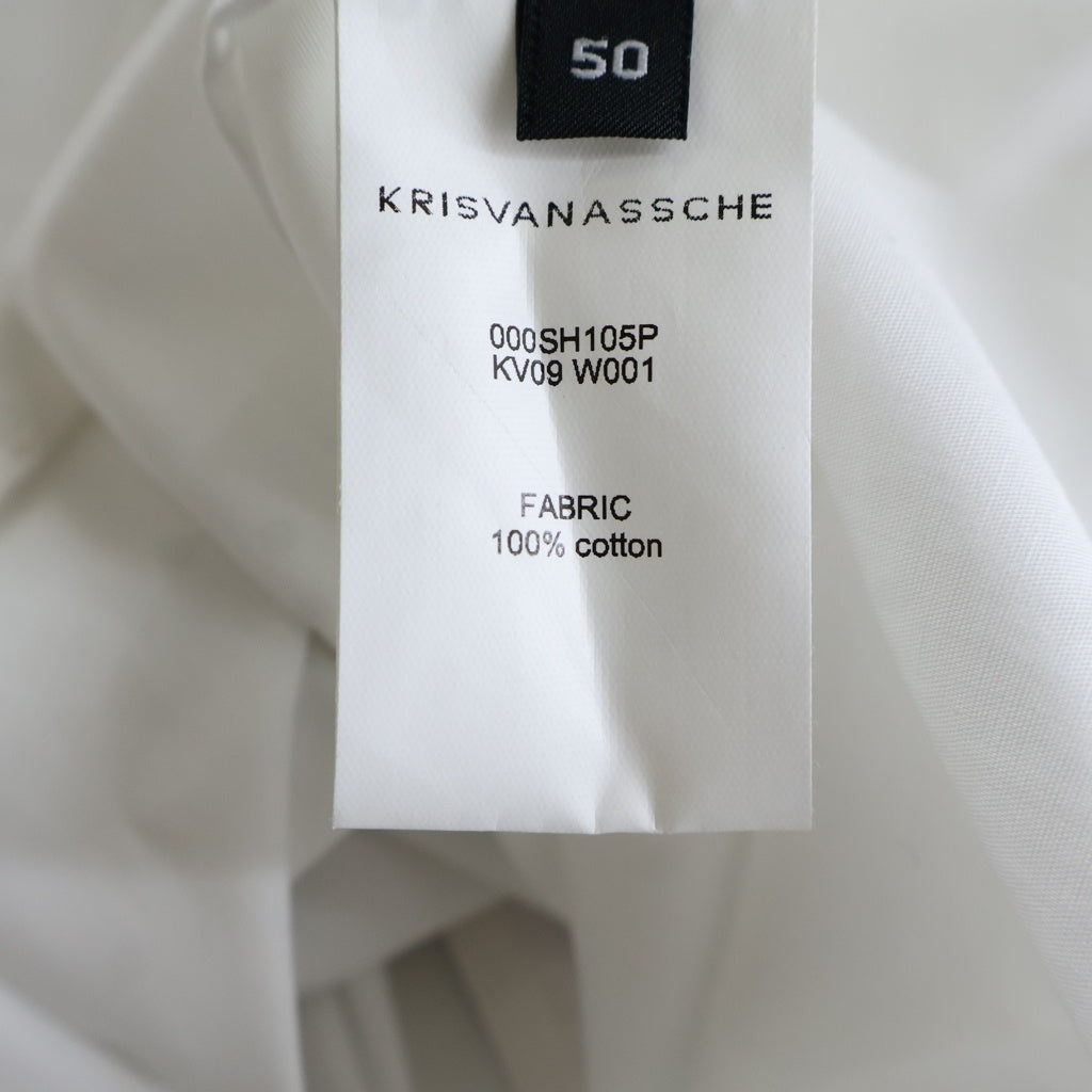 KRIS VAN ASSCHE(クリス ヴァン アッシュ) SHIRT W/PULLED-UP SLEEVES 長袖ボタンシャツ ホワイト 000SH105P