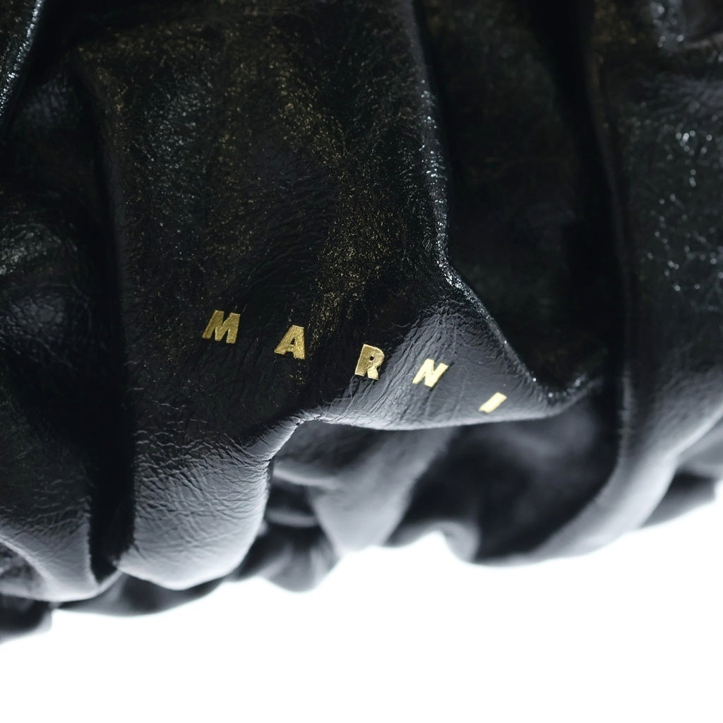MARNI(マルニ) RUCHED LEATHER SHOULDER BAG SBMP0297U0 ルッチド レザーショルダーバッグ ブラック レディース