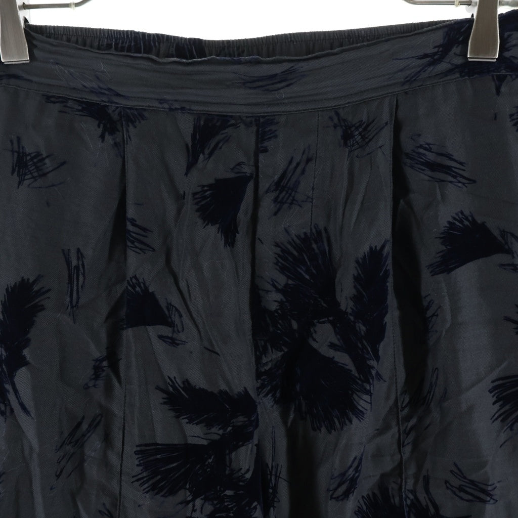 TOGA TOO(トーガ トゥ) 25SS FLOCKY PRINT PANTS TZ251-FF912 フロッキープリント ロングパンツ レディース ブラック