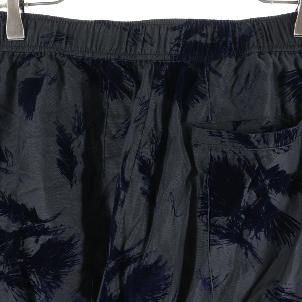 TOGA TOO(トーガ トゥ) 25SS FLOCKY PRINT PANTS TZ251-FF912 フロッキープリント ロングパンツ レディース ブラック