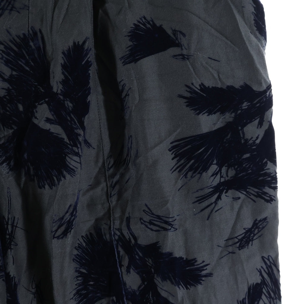 TOGA TOO(トーガ トゥ) 25SS FLOCKY PRINT PANTS TZ251-FF912 フロッキープリント ロングパンツ レディース ブラック
