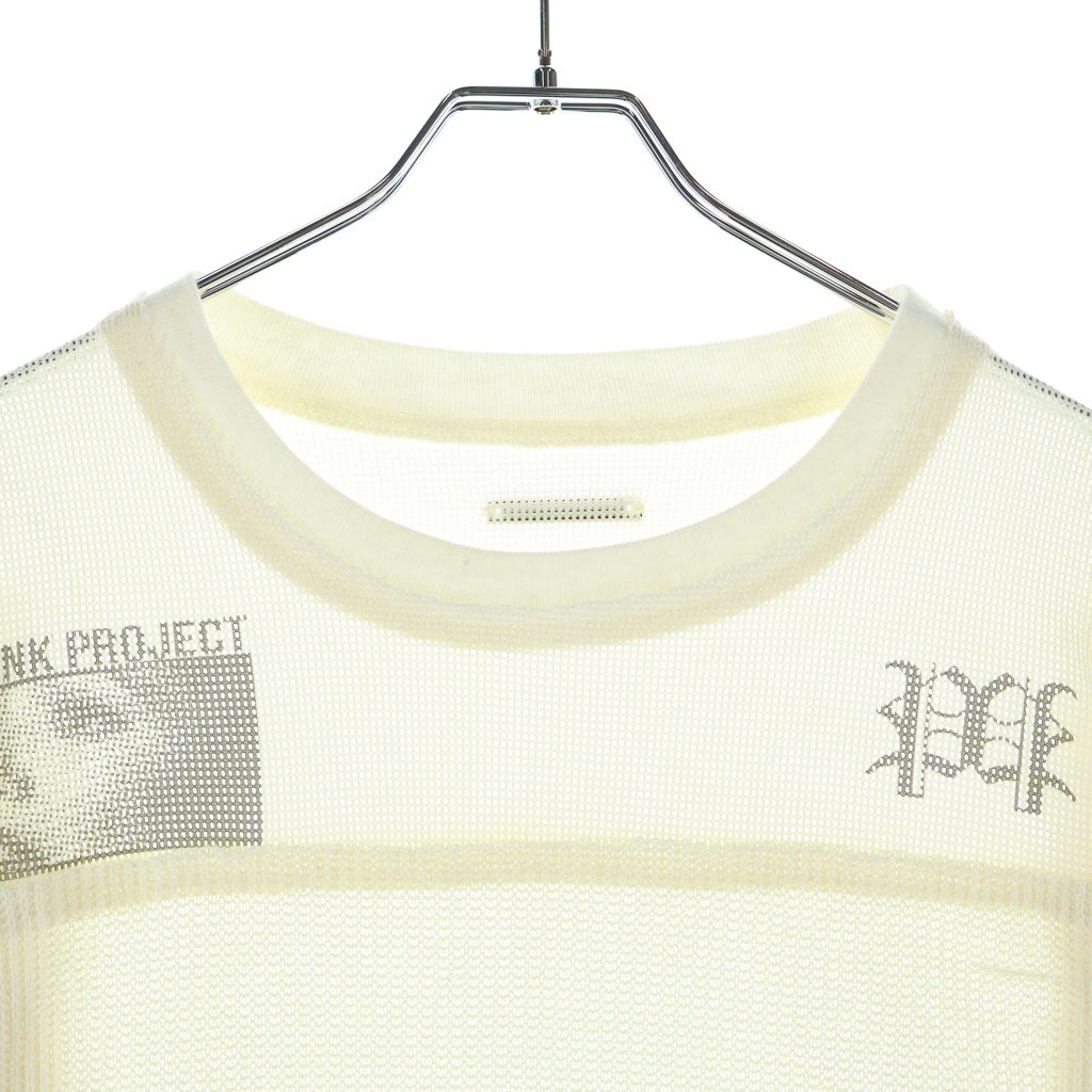 PRANK PROJECT(プランクプロジェクト) フロントプリント メッシュドッキング ロングスリーブ長袖Tシャツ カットソー 31251416103 アイボリー