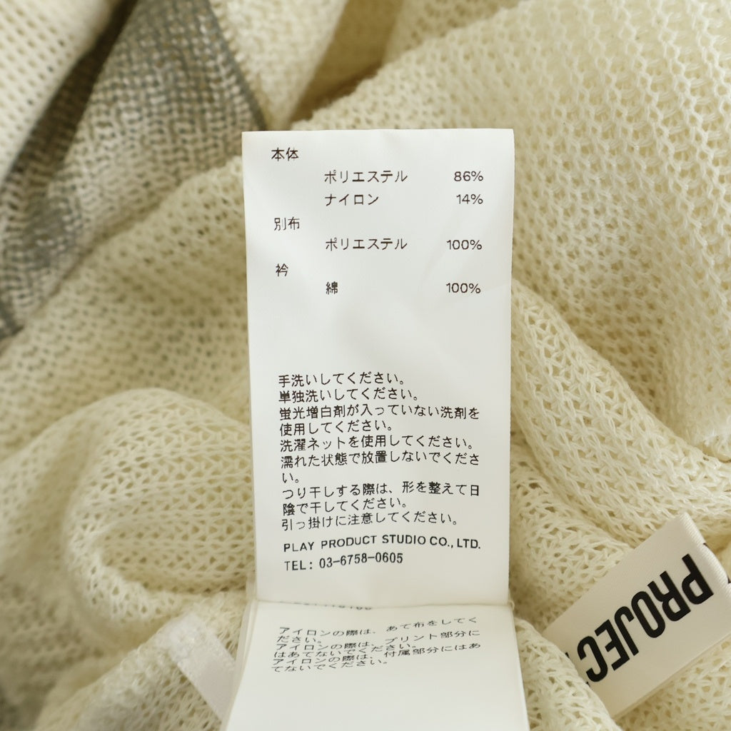 PRANK PROJECT(プランクプロジェクト) フロントプリント メッシュドッキング ロングスリーブ長袖Tシャツ カットソー 31251416103 アイボリー