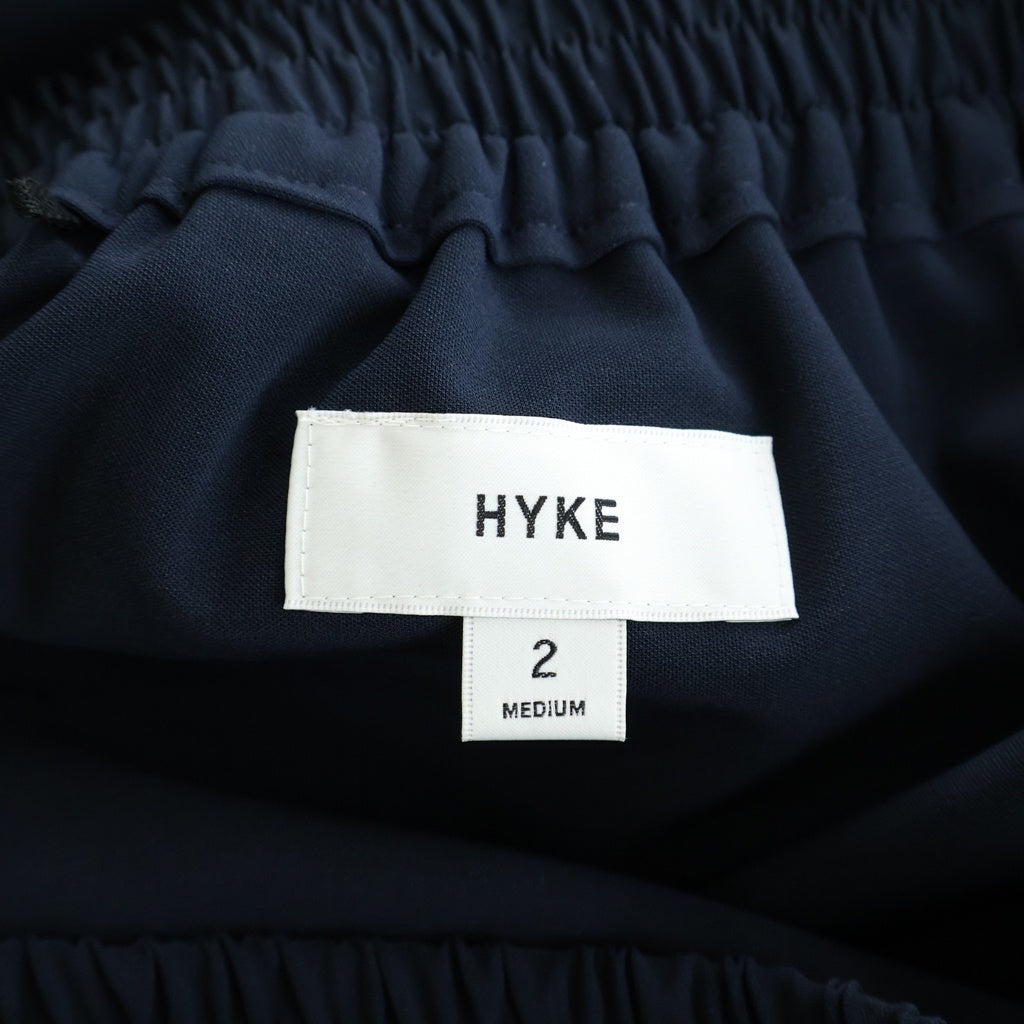 HYKE(ハイク) ストレッチ ワイドレグパンツ レディース ネイビー