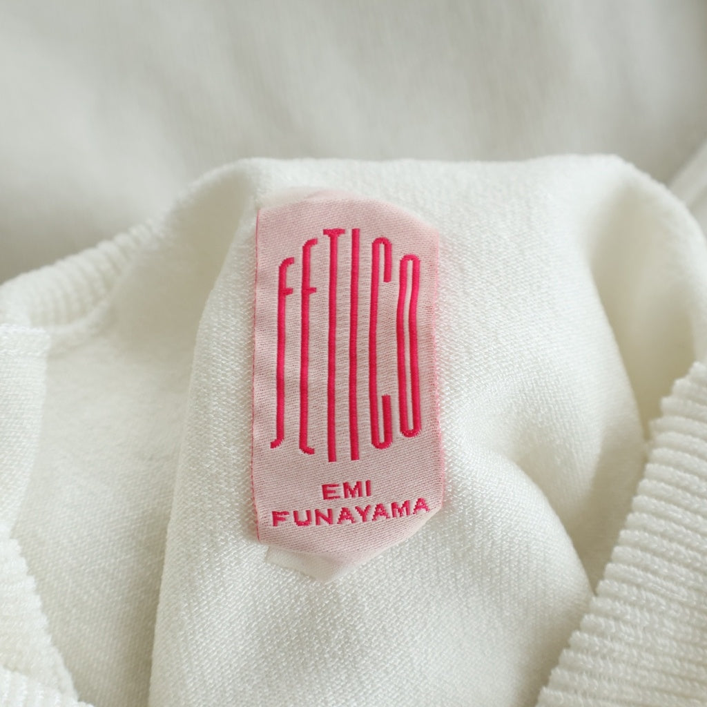 FETICO(フェティコ) 23AW BICOLORED KNIT BODYSUIT FTC234-0710 バイカラー ニットボディスーツ レディース ブラック/ホワイト