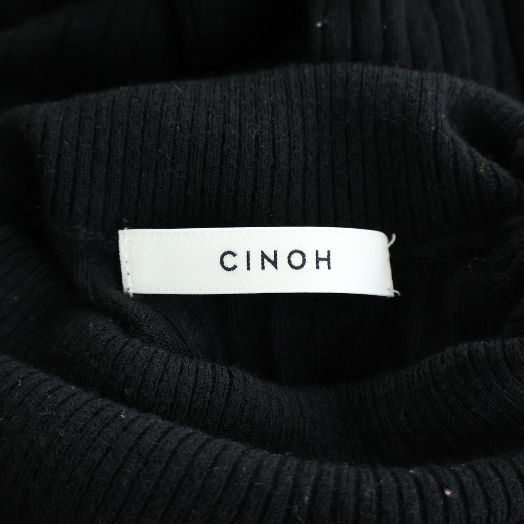 CINOH(チノ) TURTLENECK TIGHT KNIT 24WKN001 タートルネック タイトニット レディース ブラック