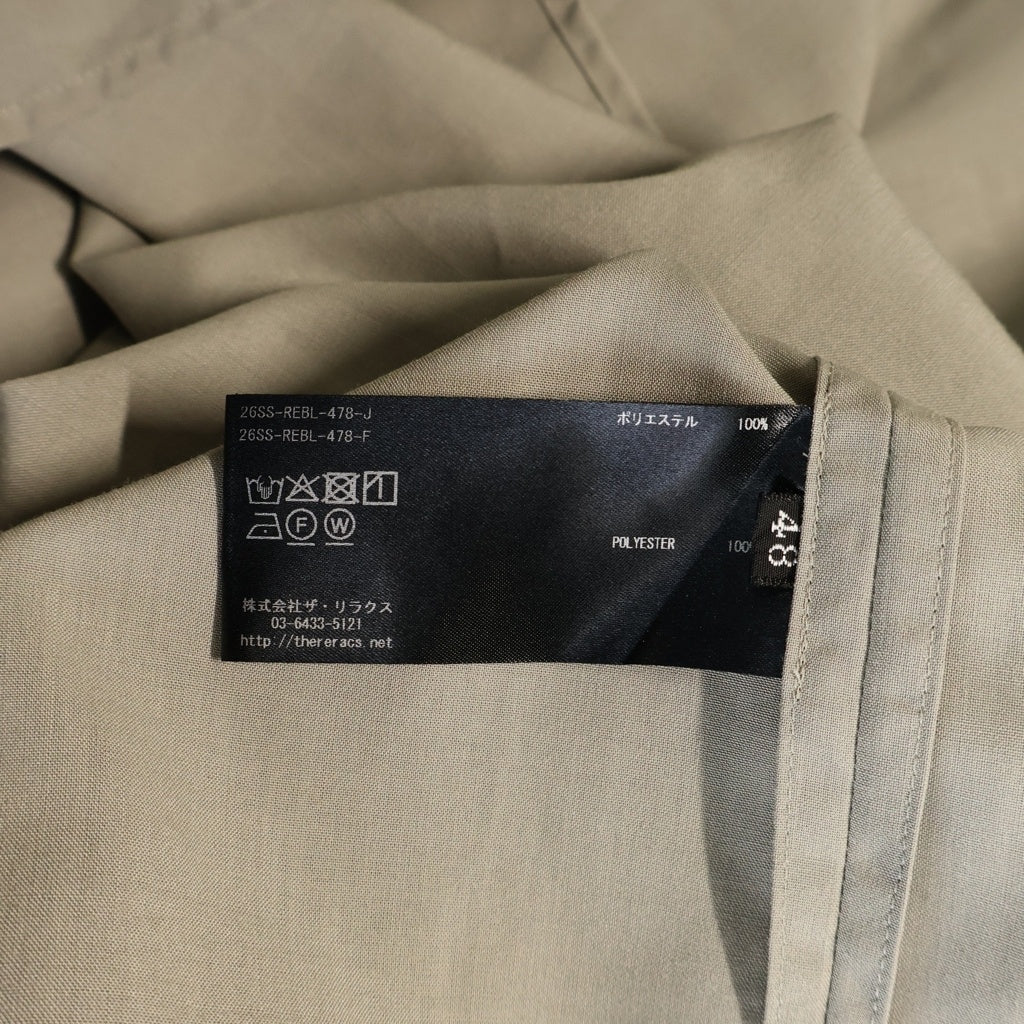 THE RERACS(ザ リラクス) 26SS THE SIDE ZIP PULLOVER SHIRT LONG SLEEVE 26SS-REBL-478-J サイドジップ プルオーバー ロングスリーブシャツ グレー