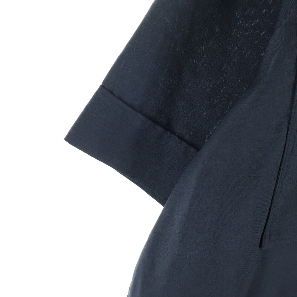 THE RERACS(ザ リラクス) 25SS ハーフボタン バンドカラー半袖シャツ 25SS-REBL-468-IDSP-J ブラック