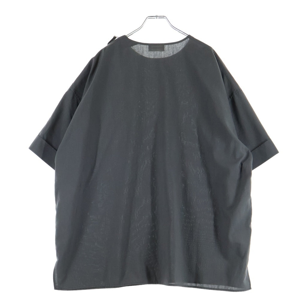THE RERACS(ザ リラクス) 24SS PE SUPER LIGHT SPUN THE SIDE ZIP PULLOVER SHIRT SHORT SLEEVE 24SS-REBL-404-J サイドジッププルオーバーショートスリーブ半袖シャツ グレー