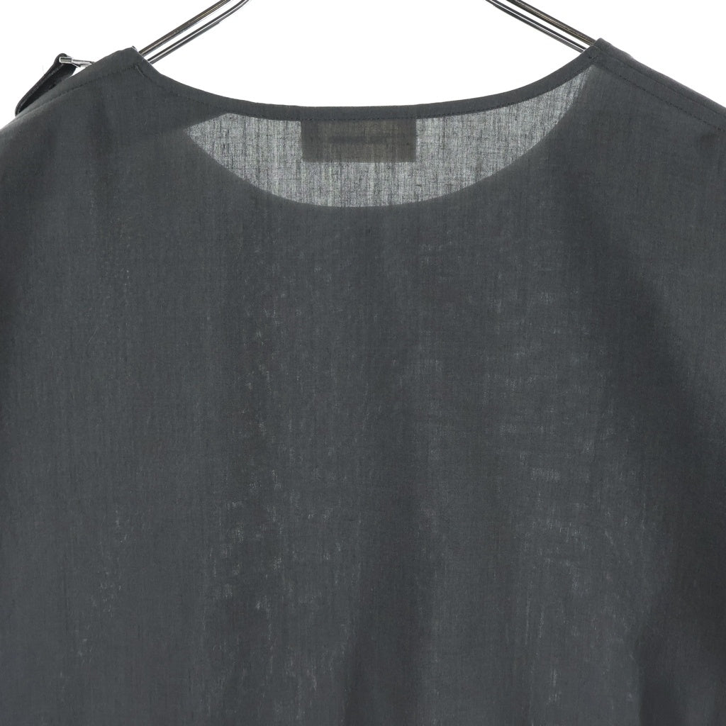 THE RERACS(ザ リラクス) 24SS PE SUPER LIGHT SPUN THE SIDE ZIP PULLOVER SHIRT SHORT SLEEVE 24SS-REBL-404-J サイドジッププルオーバーショートスリーブ半袖シャツ グレー