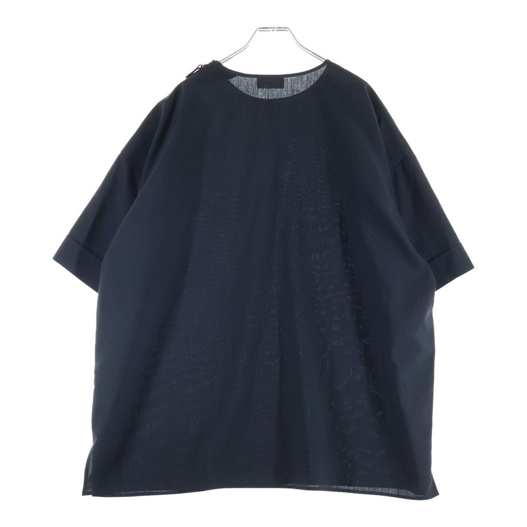 THE RERACS(ザ リラクス) 24SS PE SUPER LIGHT SPUN THE SIDE ZIP PULLOVER SHIRT SHORT SLEEVE 24SS-REBL-404-J サイドジッププルオーバーショートスリーブ半袖シャツ ブラック