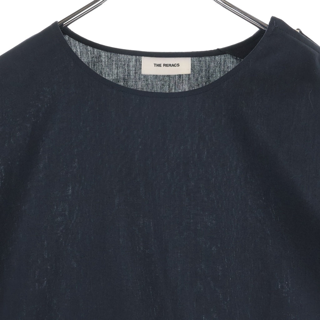 THE RERACS(ザ リラクス) 24SS PE SUPER LIGHT SPUN THE SIDE ZIP PULLOVER SHIRT SHORT SLEEVE 24SS-REBL-404-J サイドジッププルオーバーショートスリーブ半袖シャツ ブラック