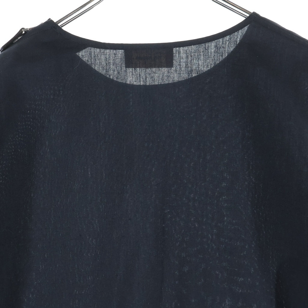 THE RERACS(ザ リラクス) 24SS PE SUPER LIGHT SPUN THE SIDE ZIP PULLOVER SHIRT SHORT SLEEVE 24SS-REBL-404-J サイドジッププルオーバーショートスリーブ半袖シャツ ブラック