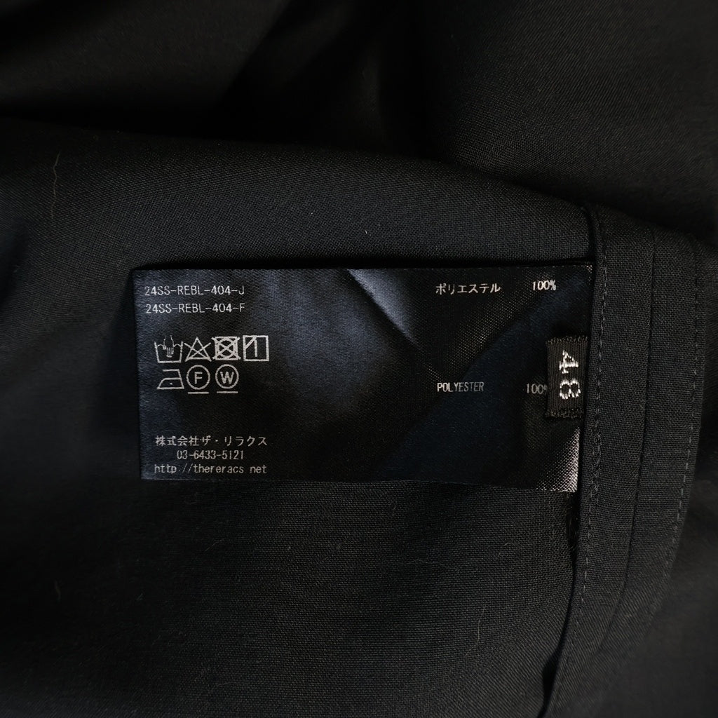THE RERACS(ザ リラクス) 24SS PE SUPER LIGHT SPUN THE SIDE ZIP PULLOVER SHIRT SHORT SLEEVE 24SS-REBL-404-J サイドジッププルオーバーショートスリーブ半袖シャツ ブラック