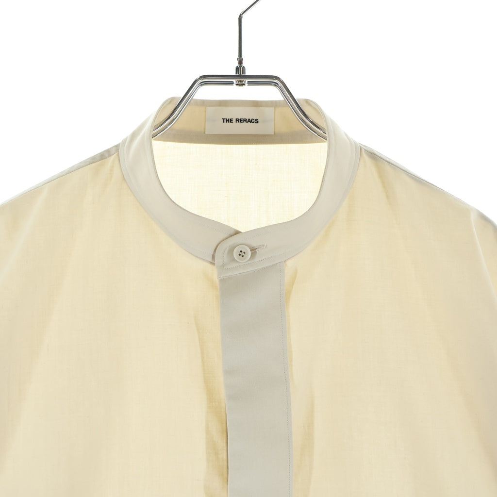 THE RERACS(ザ リラクス) 24SS バンドカラー ショートスリーブ半袖ボタンシャツ ベージュ 24SS-REBL-399-J