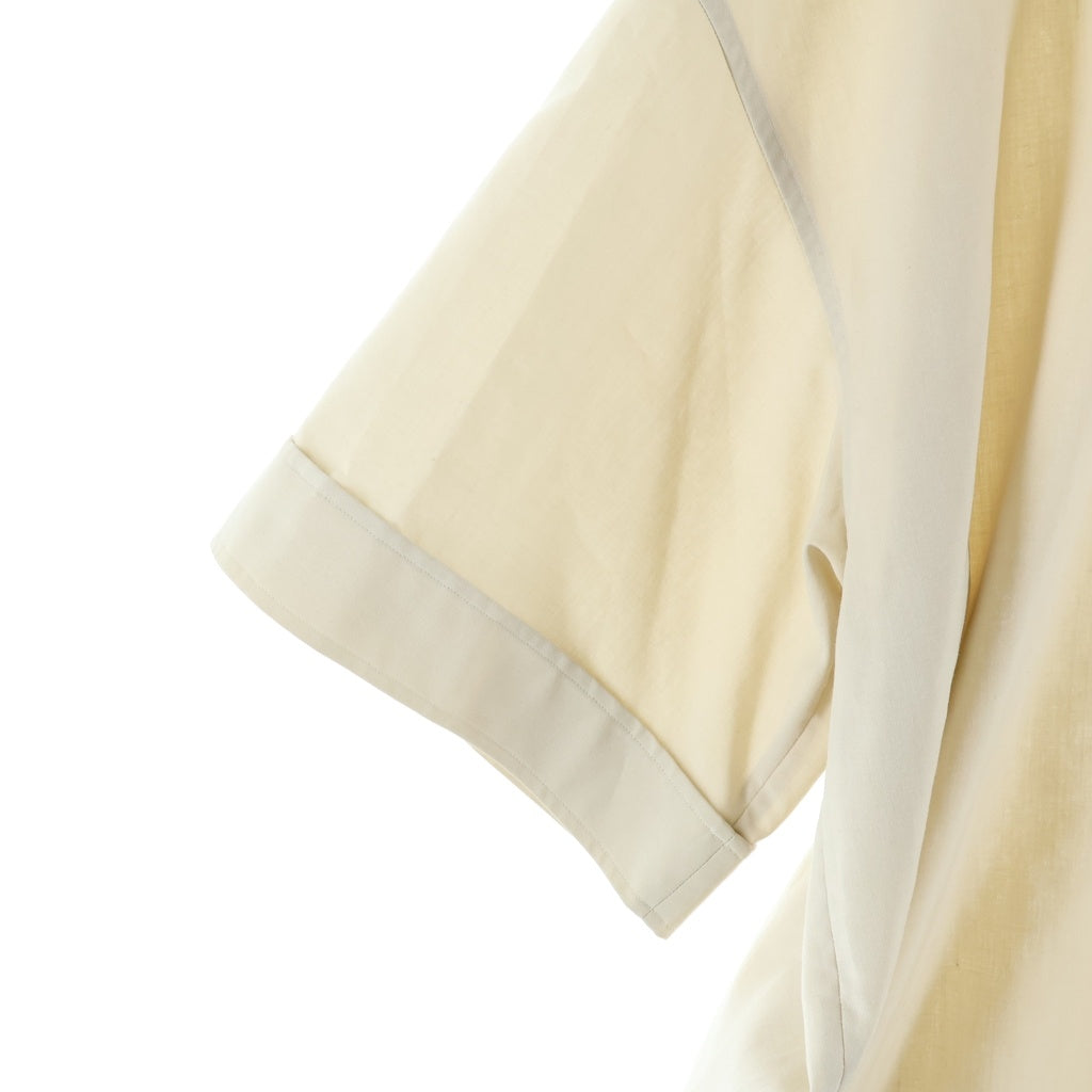 THE RERACS(ザ リラクス) 24SS バンドカラー ショートスリーブ半袖ボタンシャツ ベージュ 24SS-REBL-399-J