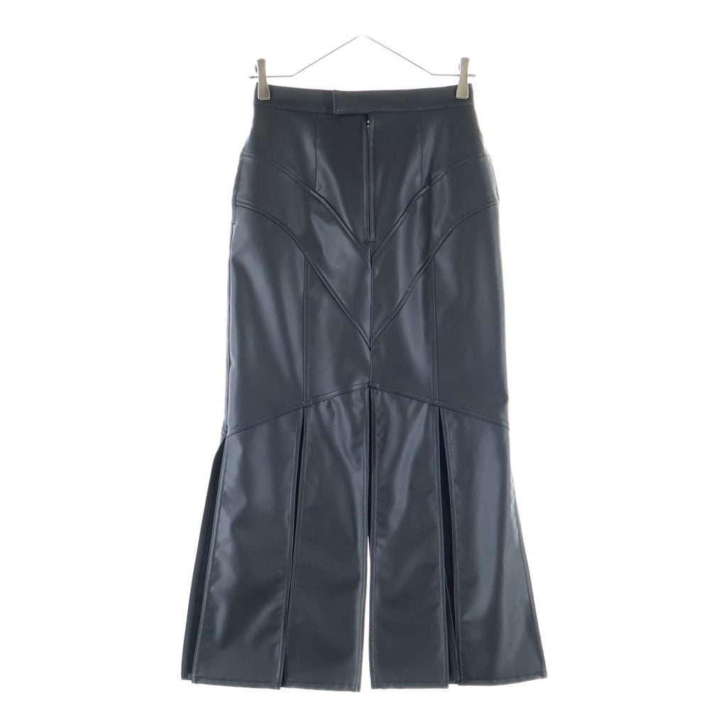 FETICO(フェティコ) FAUX-LEATHER SLIT SKIRT FTC234-0501 フェイクレザー スリットスカート レディース ブラック