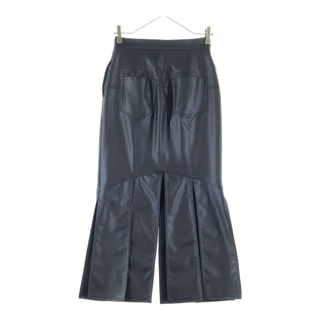 FETICO(フェティコ) FAUX-LEATHER SLIT SKIRT FTC234-0501 フェイクレザー スリットスカート レディース ブラック