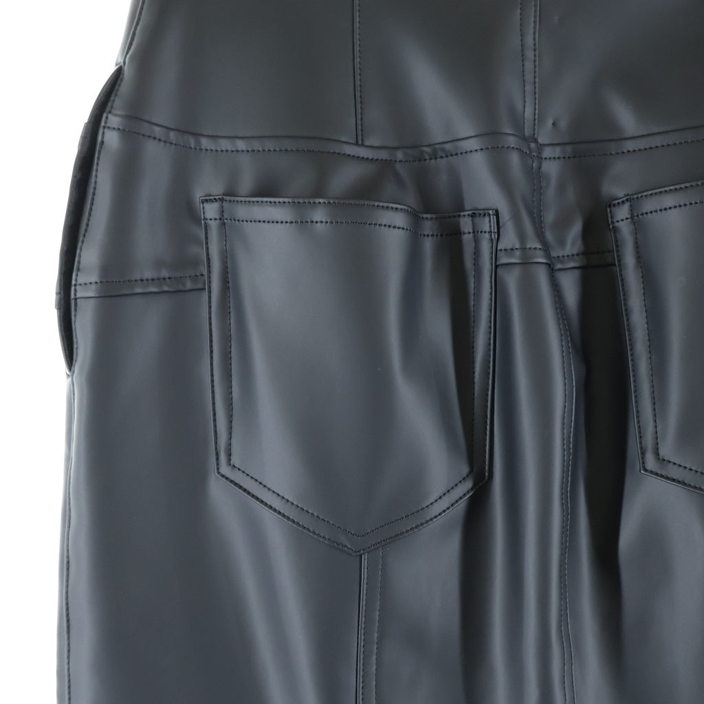 FETICO(フェティコ) FAUX-LEATHER SLIT SKIRT FTC234-0501 フェイクレザー スリットスカート レディース ブラック