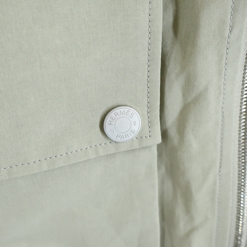 HERMES(エルメス) DOUBLE POCKET ZIPUP JACKET ダブルポケットジップアップ フーデッドジャケット ベージュ 652340HE
