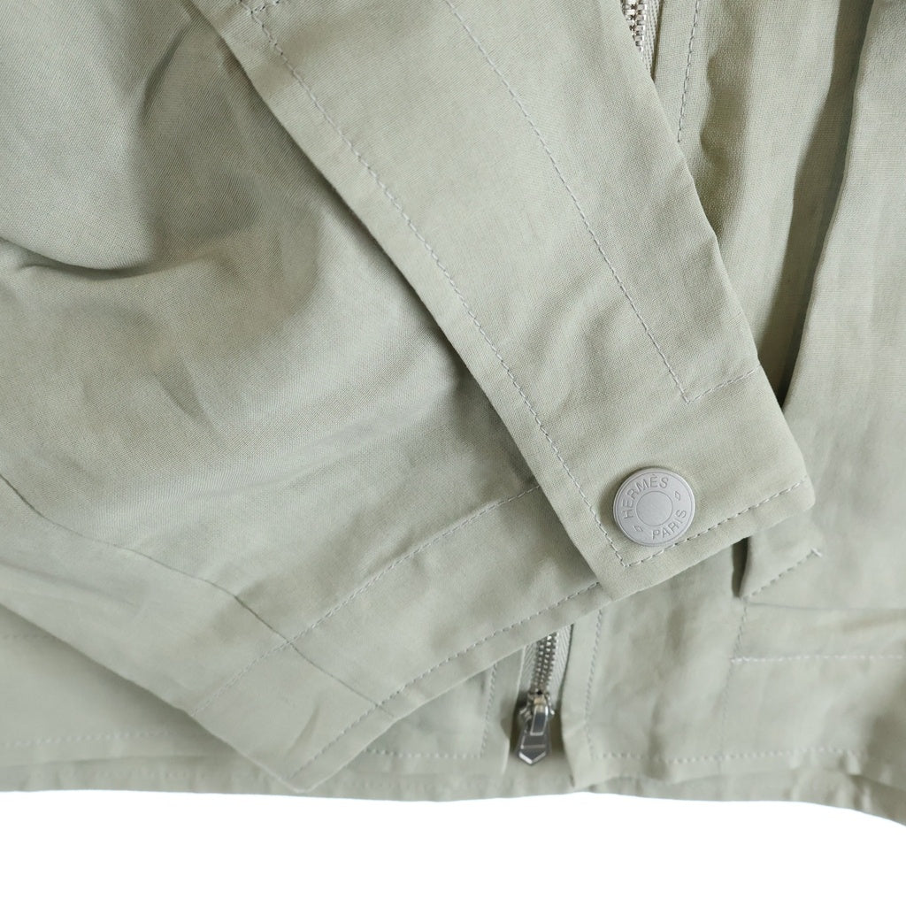 HERMES(エルメス) DOUBLE POCKET ZIPUP JACKET ダブルポケットジップアップ フーデッドジャケット ベージュ 652340HE