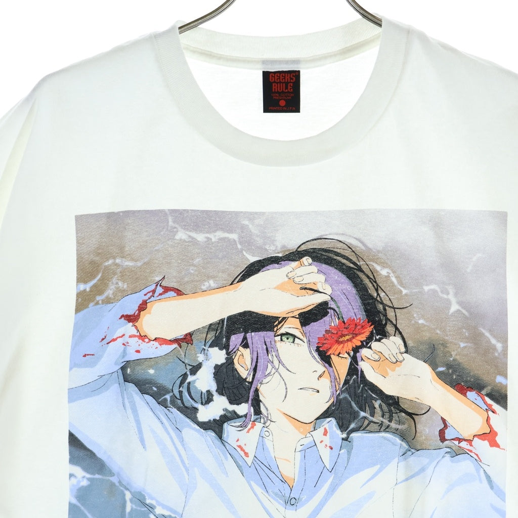 GEEKSRULE(ギークスルール) CHAINSAW MAN The Movie Reze SILKSCREEN PRINTING T SHIRT vol.03 チェンソーマン レぜ編 コラボプリント半袖Tシャツ ホワイト