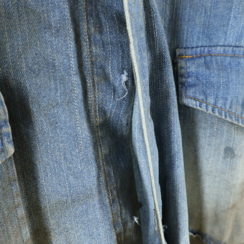 DISCOVERED(ディスカバード) CRASH DENIM SHIRTS DC-AW25-SH-01 ダメージ加工 クラッシュデニム 長袖シャツ インディゴブルー