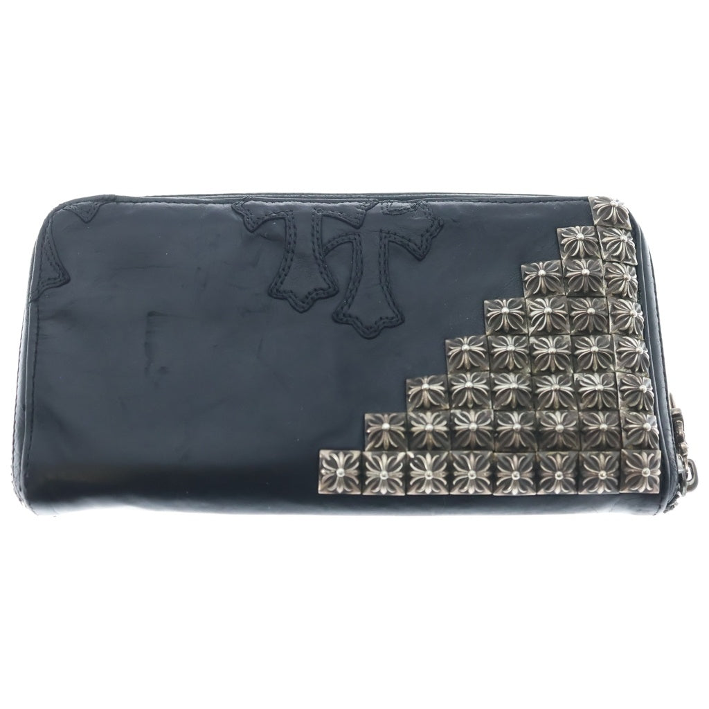 CHROME HEARTS(クロムハーツ) REC F ZIP ウォレット ゼロピラミッド スタッズ ラウンドファスナー 財布