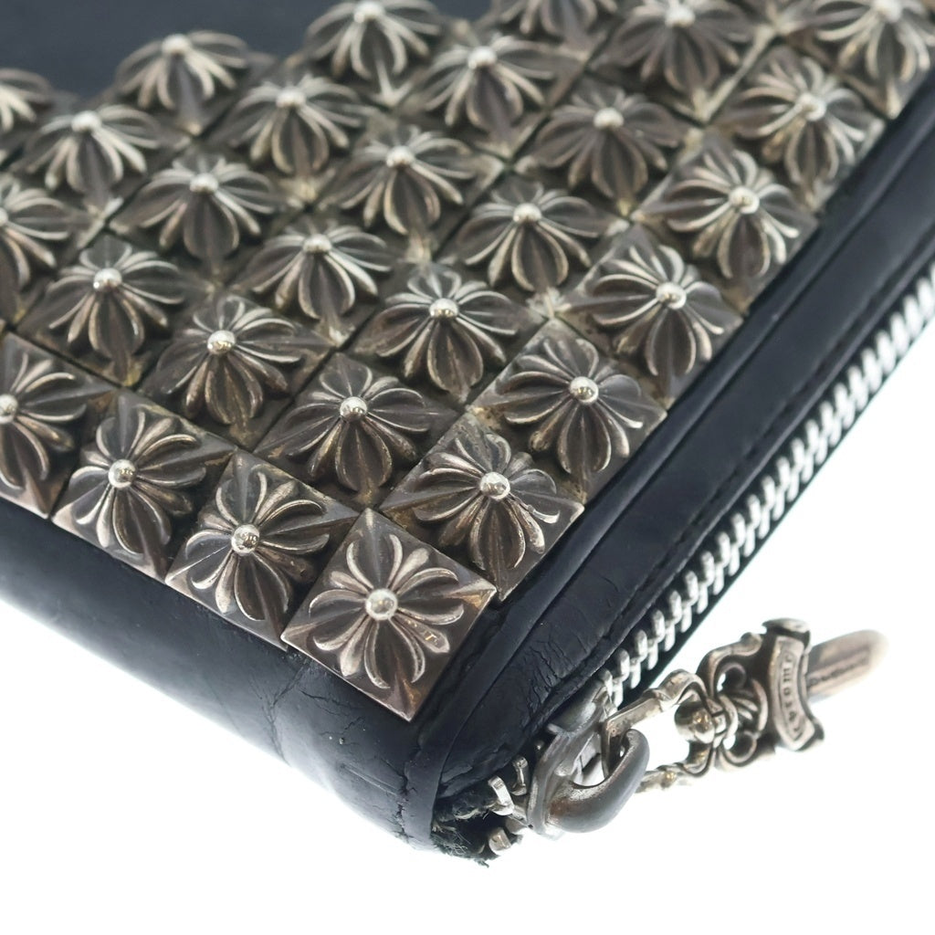 CHROME HEARTS(クロムハーツ) REC F ZIP ウォレット ゼロピラミッド スタッズ ラウンドファスナー 財布