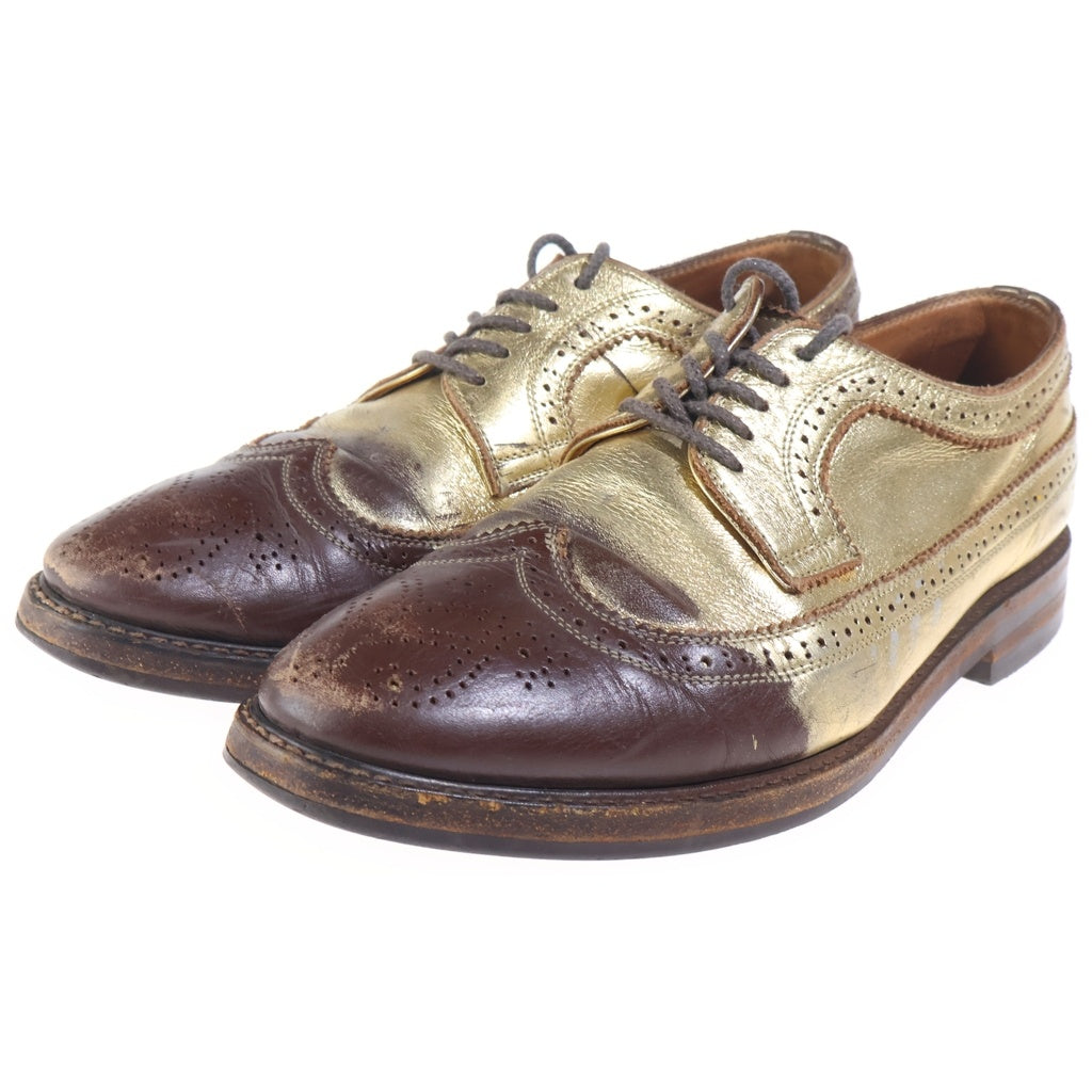 MIHARA YASUHIRO(ミハラヤスヒロ) WING CHIP GOLD LEATHER SHOES ウィングチップ ゴールドレザーシューズ 革靴 ブラウン/ゴールド 6325-0500