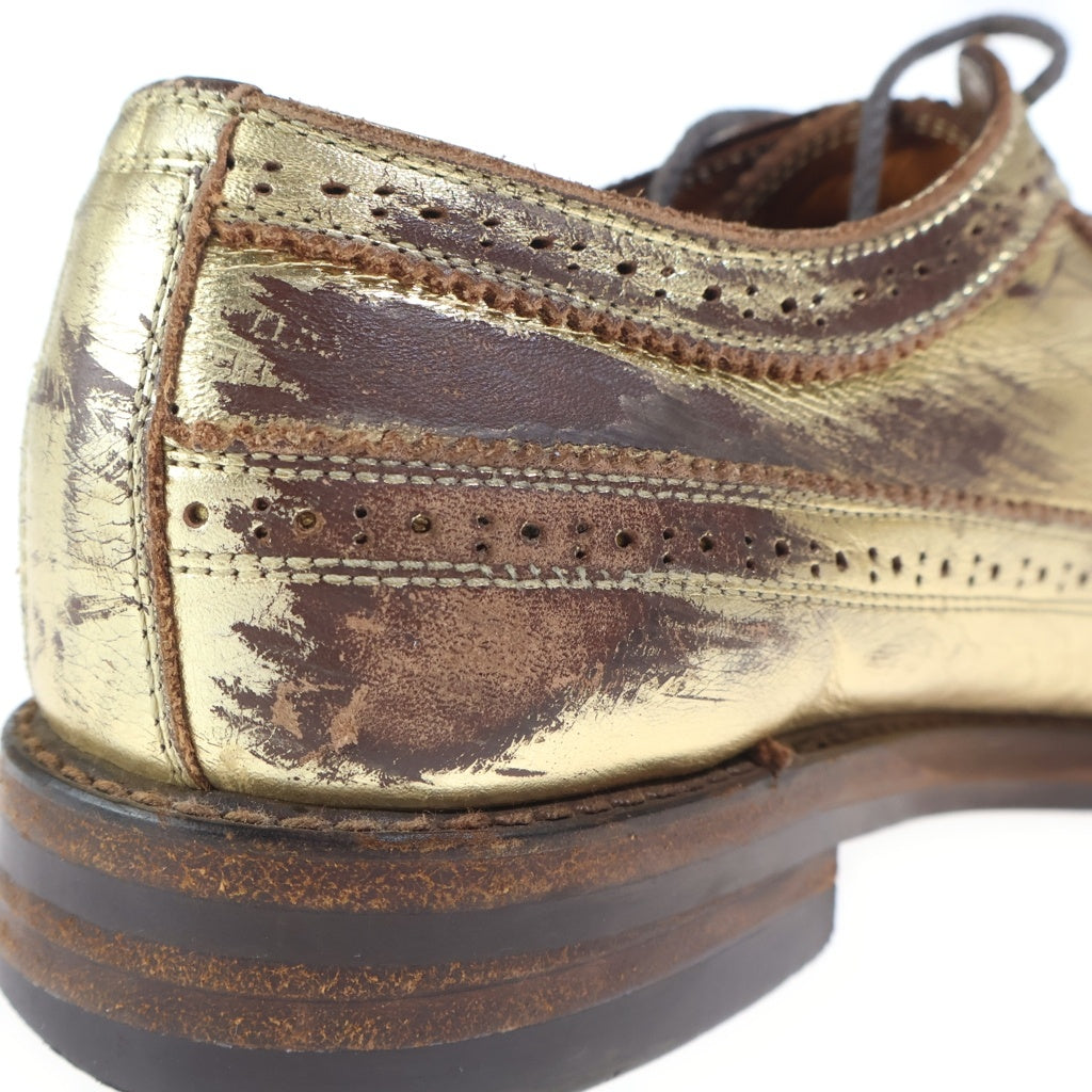 MIHARA YASUHIRO(ミハラヤスヒロ) WING CHIP GOLD LEATHER SHOES ウィングチップ ゴールドレザーシューズ 革靴 ブラウン/ゴールド 6325-0500