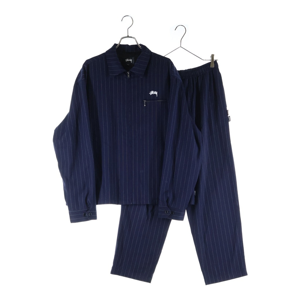 STUSSY(ステューシー) 2020 ×CDG Pin Striped Bing Jacket ピンストライプ ビングジャケット コーチジャケット セットアップ ネイビー 315270