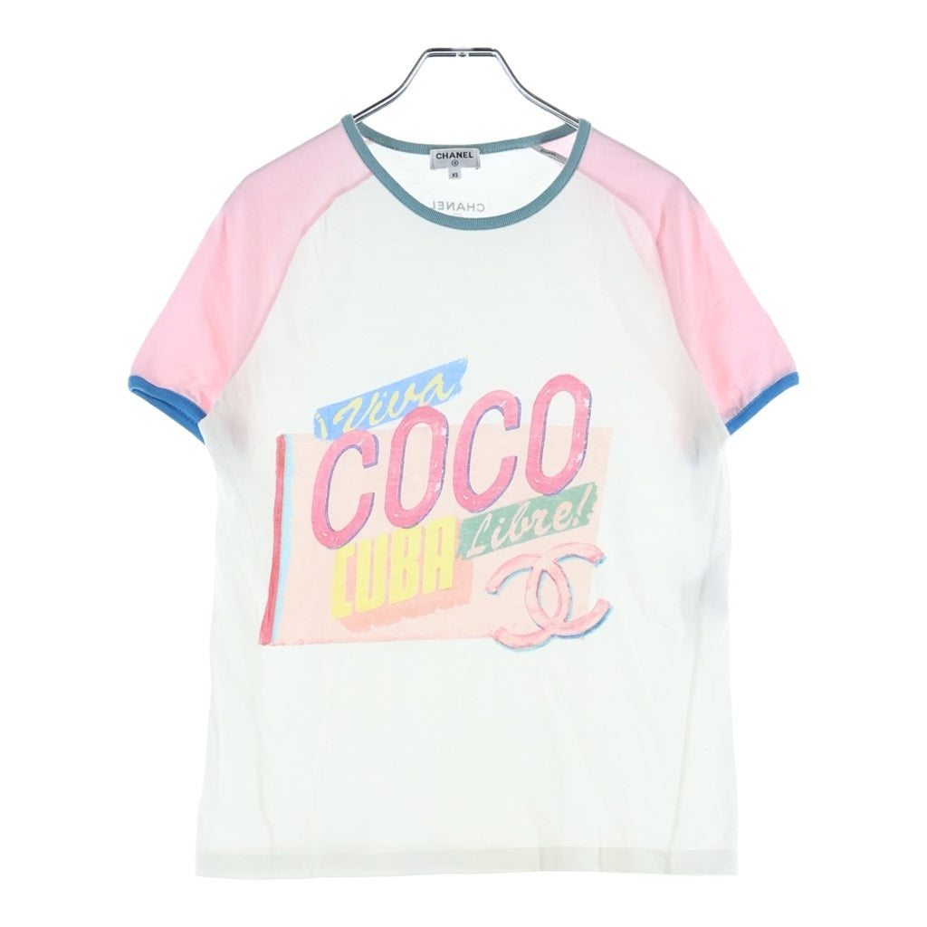 CHANEL(シャネル) COCO CUBA ココマーク プリント 半袖Tシャツ レディース ホワイト P55821K07323