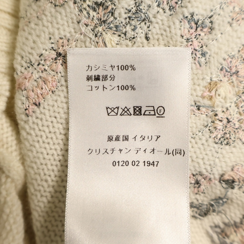 Christian Dior(クリスチャンディオール) 23AW Butterfly Around The World バタフライ刺繍 クルーネックニット セーター レディース ホワイト 414S57AM078