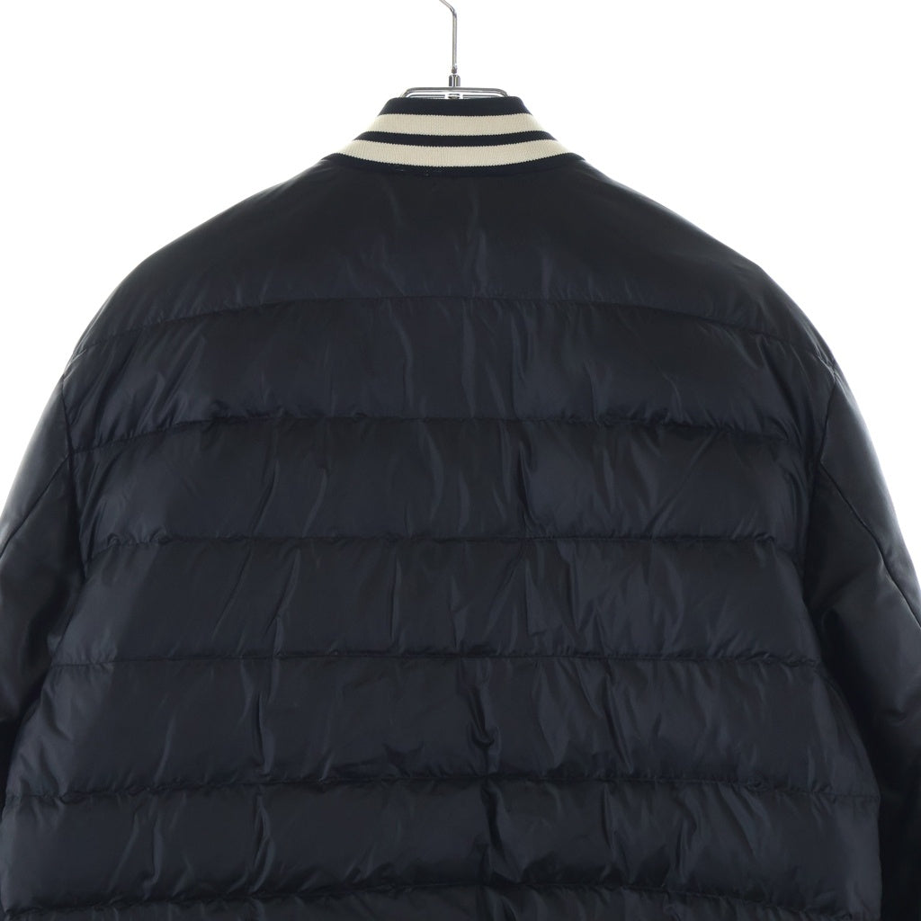 MONCLER(モンクレール) AUBURN レザー切替 キルティング ナイロン ダウンジャケット ブルゾン ブラック B20914095155 53279