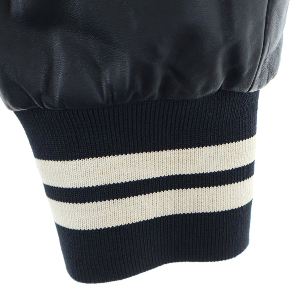 MONCLER(モンクレール) AUBURN レザー切替 キルティング ナイロン ダウンジャケット ブルゾン ブラック B20914095155 53279
