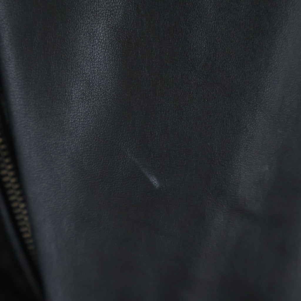 MONCLER(モンクレール) AUBURN レザー切替 キルティング ナイロン ダウンジャケット ブルゾン ブラック B20914095155 53279