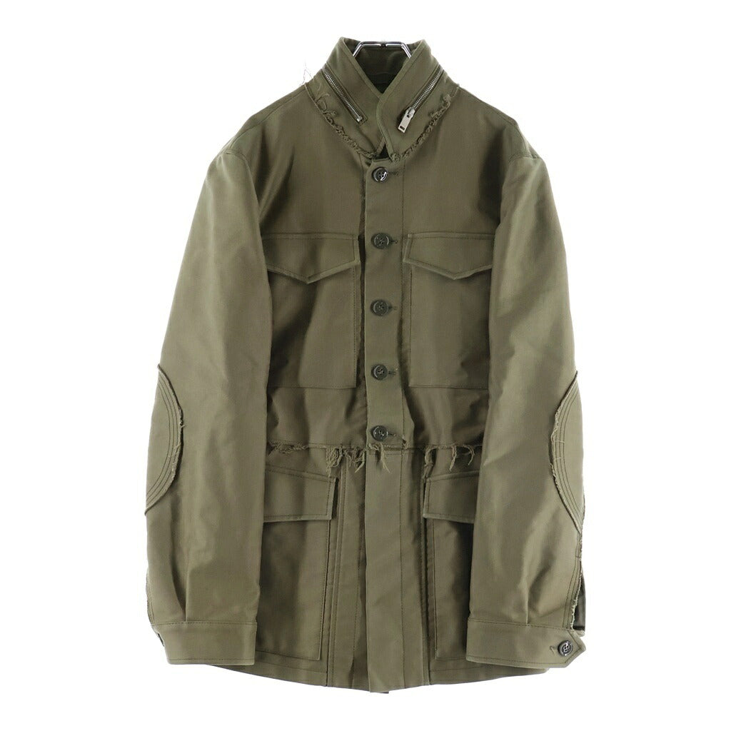 Alexander McQueen(アレキサンダーマックイーン) ダメージ加工 ミリタリージャケット 429296 ブラウン