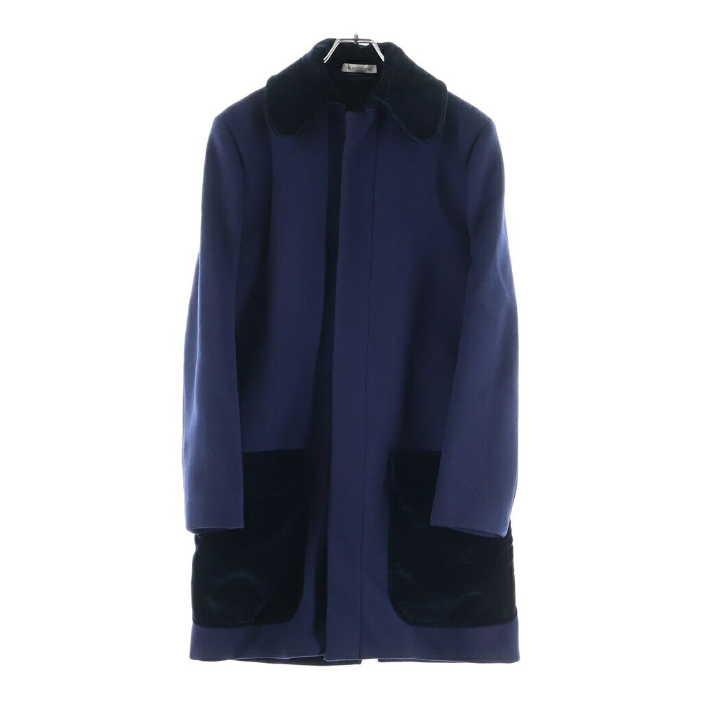 J.W.ANDERSON(ジェー ダブリュー アンダーソン) 15AW ベロアポケット ステンカラーウールコート ネイビー