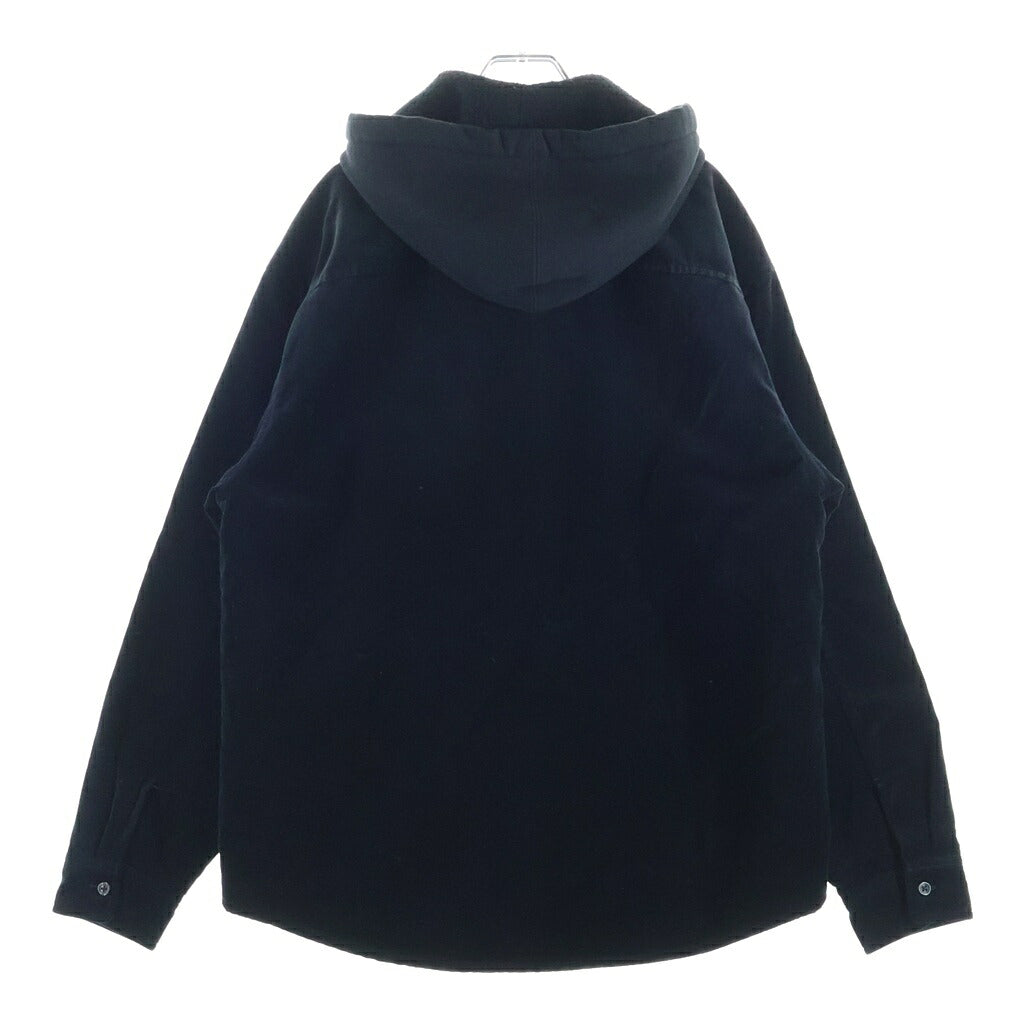 SUPREME(シュプリーム) 25AW Quilted Lined Hooded Velvet Shirt キルティングライナー ベルベットフードシャツ ブラック