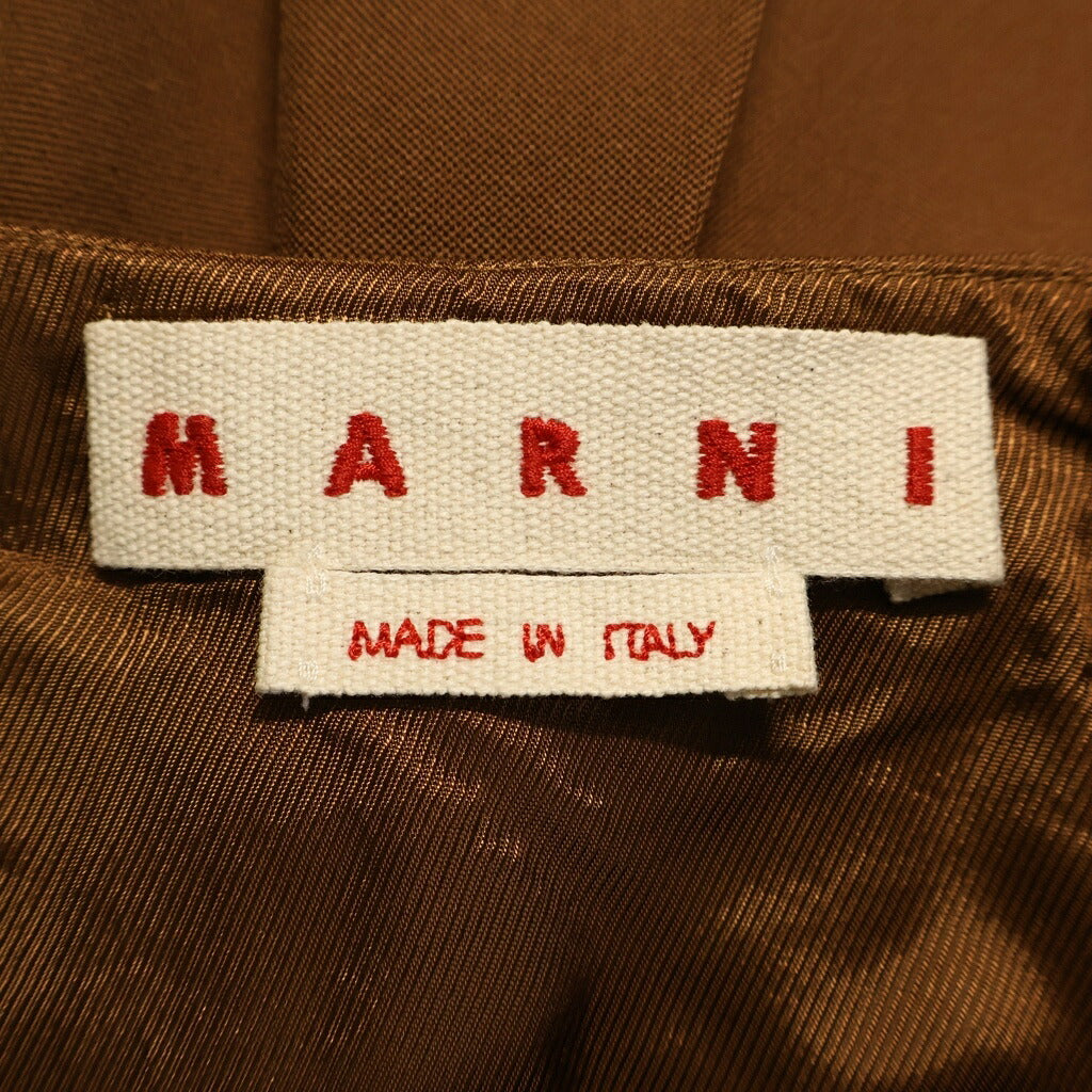 MARNI(マルニ) 25AW ウール プリーツ ミニ ショートスカート ブラウン レディース GOMA0794A1