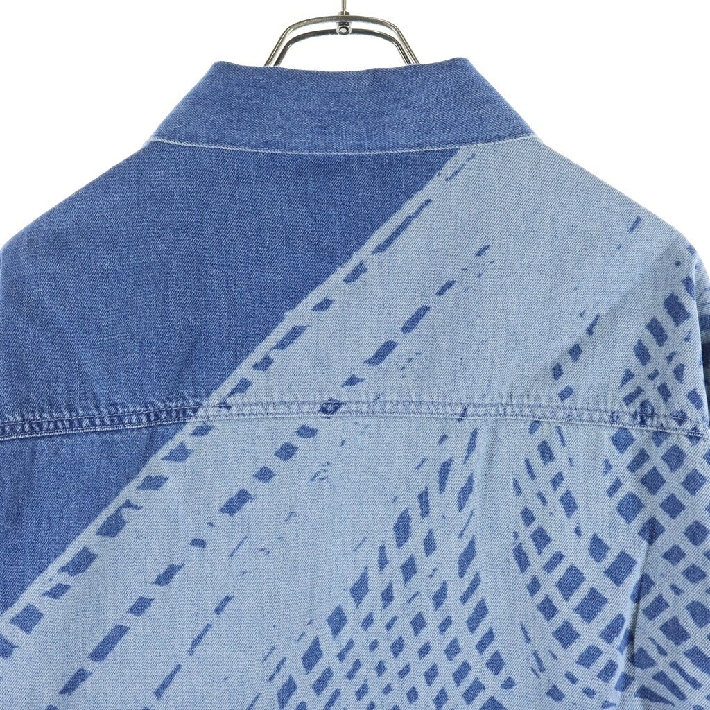 LOEWE(ロエベ) 24SS Vareuse en denim アナグラム ヴァールズ カットオフ プルオーバーデニムシャツ インディゴブルー H616Y12X12