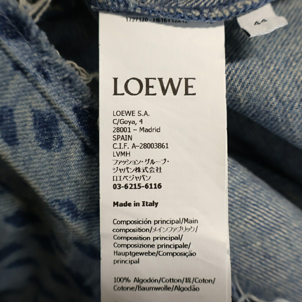 LOEWE(ロエベ) 24SS Vareuse en denim アナグラム ヴァールズ カットオフ プルオーバーデニムシャツ インディゴブルー H616Y12X12
