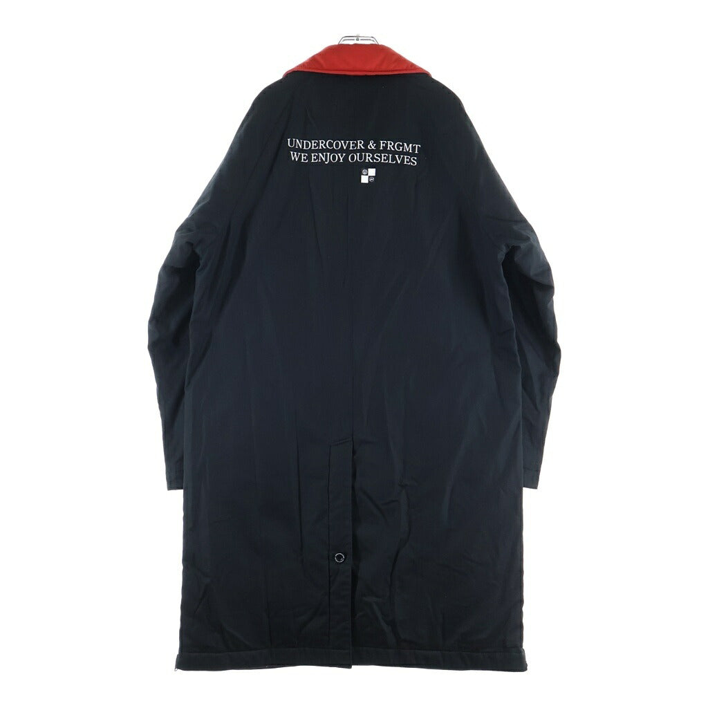 UNDERCOVER(アンダーカバー) 23AW × fragment design Co ギャバ薄中綿 裏チェッカーキルト ステンカラーコート ブラック UC2C9301-2