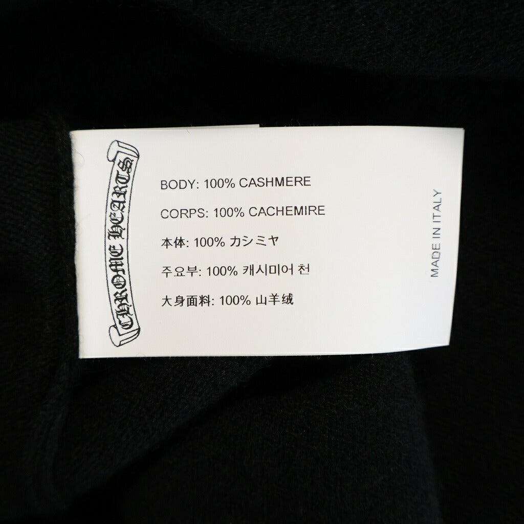 CHROME HEARTS(クロムハーツ) Y NOT RHINESTONE VINY HEART CASHMERE KNIT CARDIGAN ワイノット ラインストーン装飾 カシミヤニットカーディガン ブラック